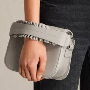 Allsaints Bag NWOT $198 All Saints Maya Clutch Bag Gray Detachable Silver Long